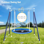 50-Inch Saucer Swing for Kids & Adults - Heavy-Duty 600 lbs Capacity, Indoor & Outdoor Use, Easy Assembly, for Outdoor Fun & Autism Relaxation