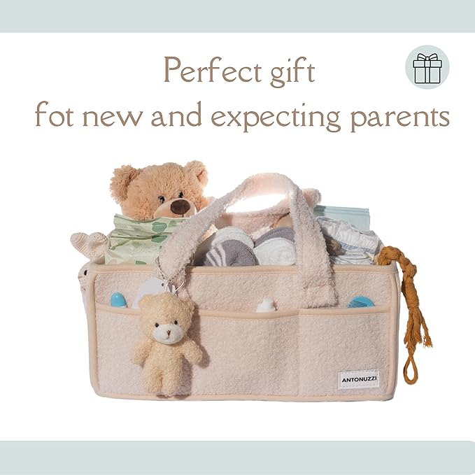 Baby diaper caddy organizer, nursery storage basket for wipes and diapers, Keep Nursery Organized, Gift for new mom.