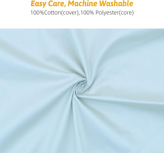 LAT Nursing Pillow for Breastfeeding,100% Cotton Removable Cover,Ergonomic Breast Feeding Pillows for Mom and Baby,Machine Washable(Baby Blue)