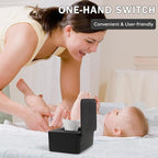 Diaper Wipes Dispenser Wipes Holder, Wipes Tissue Case Keeps Wipes Fresh Tissue Wipes Container with Lid (Black)