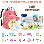 Baby Diaper Bag Backpack, Travel Diaper Bags for Babys Girl Boy Large Capacity Baby Bag Backpack for Women Pink