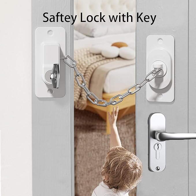 CMINGJ (6 Pack) Child Safety Locks, Adjustable Refrigerator Lock with Keys, for Fridge, Door, Drawers, Toilet and Child Safety Cabinet Lock, door lock, window lock for Kids and Toddlers (White)