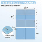 Bath Kneeler and Elbow Rest Pad Set, Premium Gift for Expecting Moms, Non-Slip Thick Kneeling Pad, Knee Saver with Toy Organizer (Large, Blue)