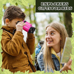 Libima 24 Pcs Binoculars for Kids Educational Compact Kids Binoculars with Neck String Toddler Telescope for Boys Girls Learning Bird Watching Camping Hiking Travel Safaris Birthday Gifts(Pink)