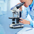 Swift Binocular Compound Microscope SW350B, 40X-2500X Magnification,Siedentopf Head,Research-Grade,Two-Layer Mechanical Stage,1.3mp Camera and Software Windows and Mac Compatible