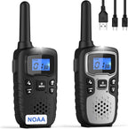 Wishouse Walkie Talkies for Kids Adults - Long Range Rechargeable 2 Way Radios,Gift,Hiking Accessories Camping Gear with Lamp,SOS Siren,NOAA Weather Alert,VOX,Easy to Use 2 Pack