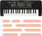 Raimy 37 Keys Piano Keyboard for Kids, Portable Keyboard Piano Early Learning Educational Electronic Musical Instrument Toys Gifts for 3 4 5 6 7 8 9 Year Old Boys and Girls (Black)