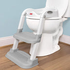 Fisher-Price™ Potty Training Seat with Step Stool Ladder, 2-in-1 Potty Training Toilet for Toddlers with Splash Guard, Anti-Slip Pads, Cushioned Seat (Gray)