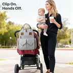 Diaper Bag Backpack - Large Diaper Bag with Portable Changing Pad as Baby Shower Gifts, Lightweight Waterproof Unisex Travel Baby Bag with 4 Insulated Pockets and Stroller Buckles, Light Grey