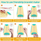 Arts and Crafts for Kids Ages 8-12,Friendship Bracelet Making Kit for Girl,Kids Jewelry Making Kit with 28 Pre-Cut Threads,Christmas Birthday Gifts for Ages 6 7 8 9 10 11 12 Year Old Cyan