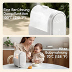 Bottle Warmer for Breastmilk, 11-in-1 Double Bottle Warmer Large Touchscreen with Night Light, Detachable for Easy Cleaning & Accurate Temperature Control, Timer, Milk Warmer for Baby