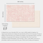 Baby Care Soft Rug (Prestige, Ikat - Inca Pink) 98'' x 59'' Original One-Piece Reversible Rollable Waterproof Play Mat for Infants, Babies, Toddler, and Kids