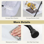 INFANS Baby Changing Table, Folding Diaper Station Portable Nursery Organizer with Safety Belt and Large Storage Racks for Newborn Baby and Infant (White)