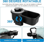 Accmor Stroller Cup Holder with Tray, Universal Cup Holder, Bike Bottle Holder, 360° Rotatable Large Caliber Drinks Holder for Stroller, Bike, Wheelchair, Walker