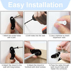 Utook Furniture Anchors for Baby Proofing, Anti Tip Furniture Anchor Securing 420lbs Tension Earthquake Resistant Metal Furniture Wall Anchor Prevent Baby Pet from Falling Furniture（16Pack，Black）