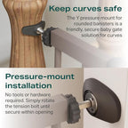 Cumbor 29.7-40.6" Baby Gate for Stairs, Mom's Choice Awards Winner-Dog Gate for Doorways, Pressure Mounted Self Closing Pet Gates for Dogs Indoor, Durable Safety Child Gate with Easy Walk Thru Door