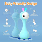 alilo Smarty Bunny Baby Rattle Musical Light Up Toys, Infants Newborns Baby Toys 0-3-6-12-18-24 Months,1 Year Old Boy Girl Gifts, 4 Music Modes and Color Recognition Function with 9 Color Card