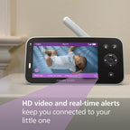 Philips Avent Premium Connected Baby Monitor, with 1080p Camera and App, SenseIQ Sleep and Breathing Rate Tracking, Cry Detection and Translation, Day and Night View, Two-way True Talk Back, SCD973/37