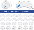 24 Pack Corner Protector for Baby, Corner Guards Corner Protectors for Furniture for Table Edges & Sharp Corners- Baby Proofing (L Shape+Round Shape)