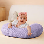 Nursing Pillow and Positioner, Breastfeeding, Bottle Feeding, Baby Sitting Support with Removable Ultra Soft Cover, Tummy Time Support for Baby Boys and Girls (Orchid)