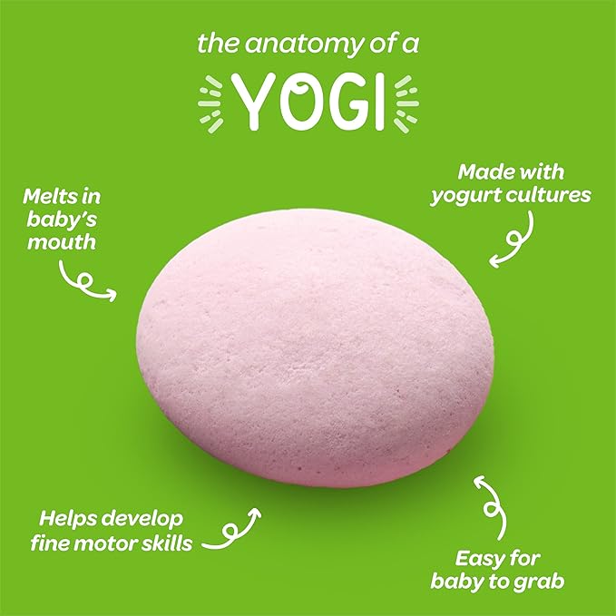 Happy Baby Organics Yogis Freeze-Dried Yogurt & Fruit Snack, Strawberry, 1 Ounce (Pack of 8) packaging may vary