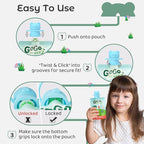 Soft Sip Food Pouch Topper - BPA Free Silicone Food Pouch Tops for Baby Prevent Spills, Food Grade Toddler Pouch Lids Protects Childs Mouth, 4 Pack Bundle (Blue, Green, Yellow, Orange)