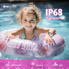 Smart Watch for Kids No Phone Needed, Tempered Glass Fitness Tracker Boy Teens with 19 Sport Modes, Pedometer, Sleep Monitor, Kids Watch Birthday Gifts Toy Gift for Girls Boys 6-16 (Pink)