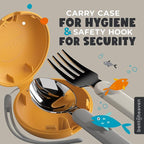 Bentoheaven Kids Travel Utensils with Case, Food-Grade Stainless Steel & BPA-Free Plastic, Travel Cutlery Set, Dishwasher Safe Fork, Spoon & Case, Reusable Flatware, Silverware for Kids (Octopus)