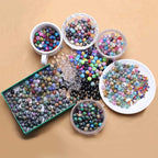1100pcs 8mm Round Glass Beads for Jewelry Making, Bracelet Necklace Earring DIY Crafts Bulk Kit with Large Hole 83 Different Crystal Beads for Adults Jewelry Supplies