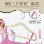 50 Premium Baby Velvet Hangers - 11.8" Non-Slip, Ultra-Slim Space-Saving Children Closet Hangers - 360° Swivel Hook, Strong & Durable Infant & Toddler Clothes Hangers for Wardrobe - Ivory