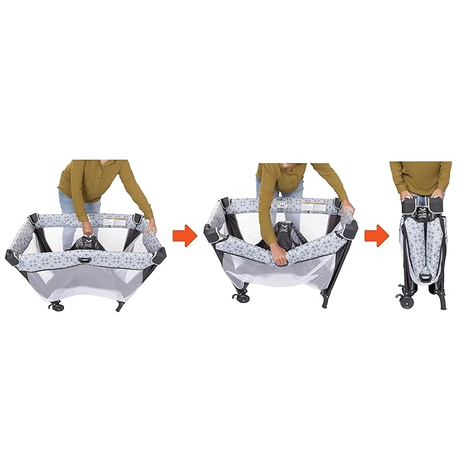 Baby Trend Nursery Den Playard with Snooze Pod and Flip Over Changer, Diamond Sage