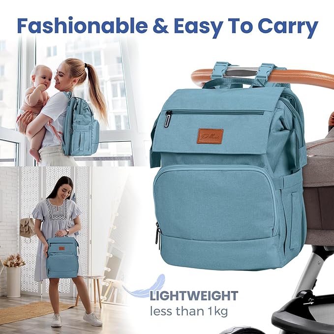 PILLANI Baby Diaper Bag Backpack - Large Bag for Boys & Girls, Waterproof Diaper Backpack - Travel Diaper Bags w/Changing Pad, Baby Registry Search & Shower Gifts - Essentials Must Haves Newborn Stuff