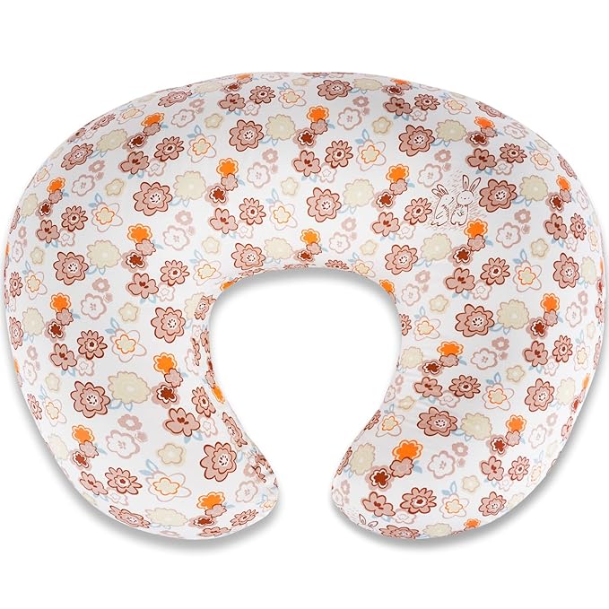 Baby Nursing Pillow for Breastfeeding, Adjustable Breast Feeding Pillow for Bottle Feeding, Breastfeeding Essentials for Mom and Baby Healthier Nursing, Removable Cover- Cartoon Flower