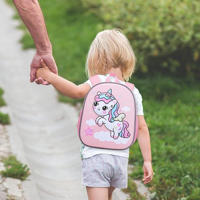 SUN EIGHT Toddler Backpack for Girls, Lunch Backpack Cute 3D Cartoon Animal Waterproof School Bag for Baby Girl Boy 2-5 Years（unicorn）