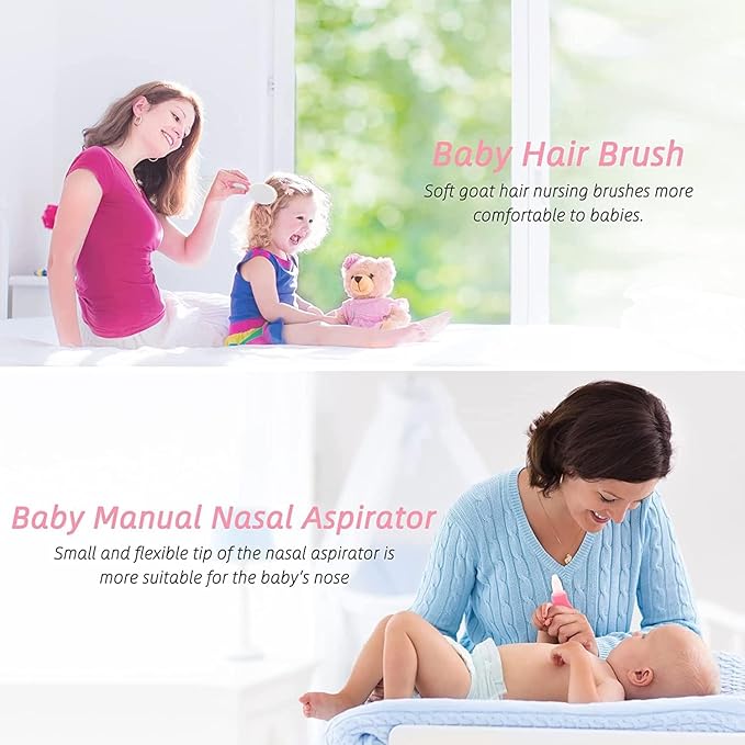 Baby Healthcare and Grooming Kit for Newborn Kids, 31PCS Upgraded Safety Baby Care Kit, Newborn Nursery Health Care Set, Baby Care Products (Pink（31PCS)