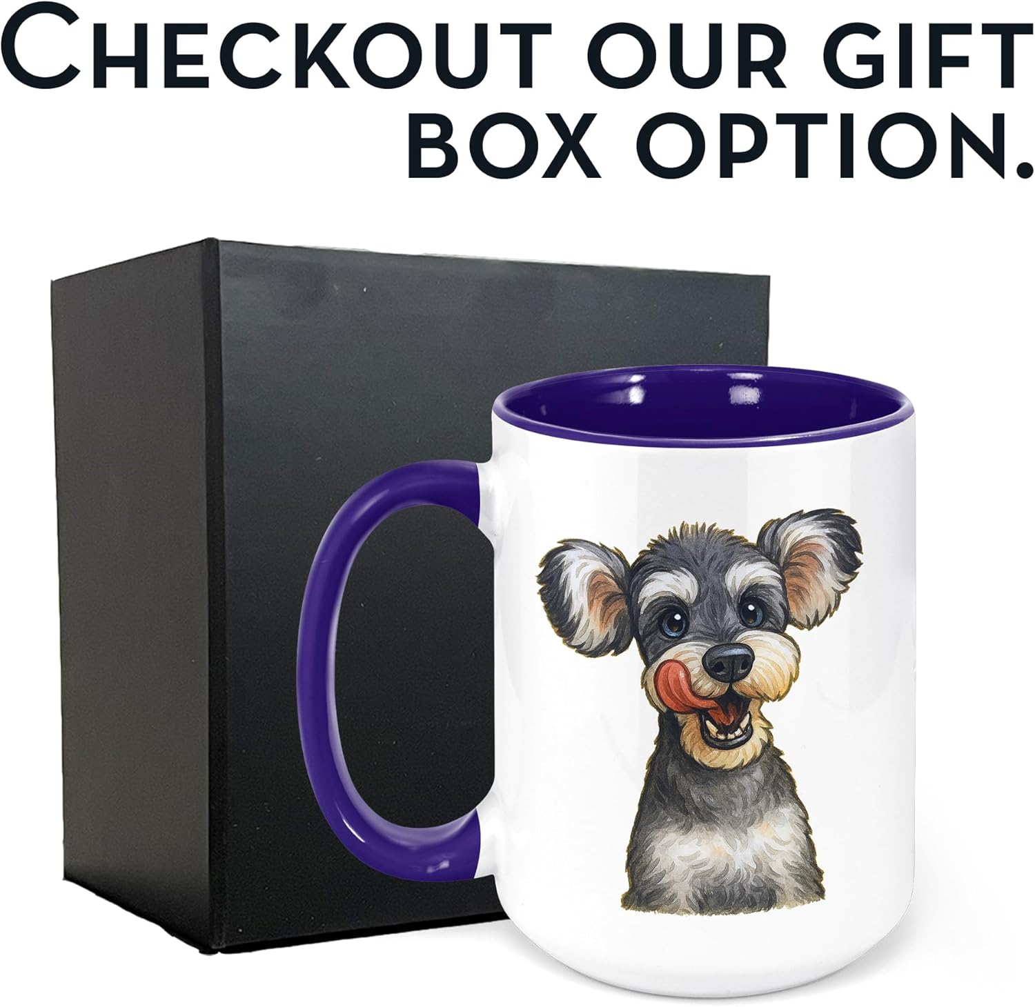 Personalized Coffee Mug, Custom Photo Caricature Gift, Funny Customized Coffee Gift for Men & Women, Custom Mugs with Pictures, Navy 15oz Father's Day Mug