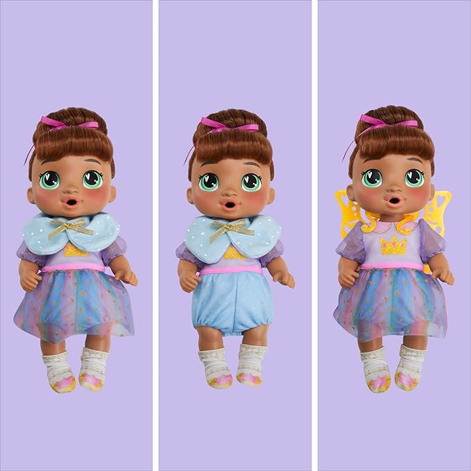 Baby Alive Fairy Fashions Sophia Sparkle Doll with Clothes Accessories, Brown Hair, 11 Inches, Toys for 3 Year Old Girls and Boys & Up (Amazon Exclusive)