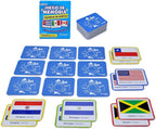 Menique Flags of The Americas Memory Matching Game – Spanish Edition – 70 Cards (35 Pairs) with Flags, Countries & Capitals – Educational Matching Game in Spanish for Kids and Adults