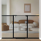 40.5" Extra Tall Baby Gate for Stairs, 68.5"-72.2" Extra Wide Long Dog Gate for The House, Safety Child Gate Easy Walk Thru Indoor, Metal Auto Close Pressure Mount Pet Gate for Doorways Hallway, Black