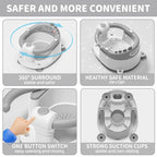 TPN Baby Bath Seat for Babies 6 Months & Up, Non-Slip Toddler Bath Seat with 5 PCS Waterproof Emoji Stickers, Portable Infant Bath Seat for Baby(Grey)