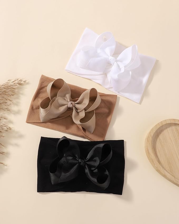 doboi 4 Inch 20pcs Baby Headbands Baby Girl Hair Bows Infant Newborn Toddler Baby Bows and Nylon Headbands Bows for Baby Girls Hair Accessories