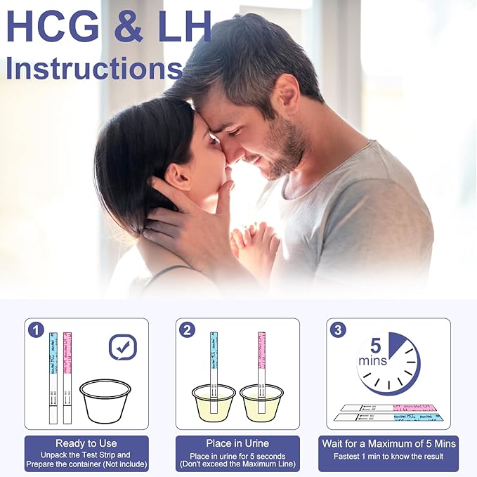 MomMed Ovulation Test Kit (HCG15-LH40), 15 Pregnancy & 40 Ovulation Test Strips with 55 Urine Cups Reliable & Quick Early Pregnancy Test