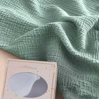 Muslin Nursing Cover for Breastfeeding, Privacy Breathable Breastfeeding Cover with Arch Neckline for Mom, 100% Cotton Nursing Apron, Green