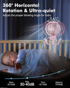 FRIZCOL Stroller Fan for Baby - Portable Fans Rechargeable - Battery Operated Fan(Use for 24Hrs) - Fans for Handheld/Clip On/Car Seat/Desk/Camping (Pink)