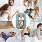 Baby Lounger for Newborns, Soft Baby Nest & Floor Cushion, Portable Diaper Changing Pads for Boys & Girls 0-12 Months(Misty Blue)