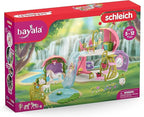Schleich Bayala - 71 PC Glittering Flower House Playset with Fairy Figure, 2 Cute Unicorn Toys and Fairy Dollhouse Accessories for Girls and Boys - Fantasy Figurine Animal Set for Kids Ages 5+ | 42447