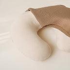 Konssy 2-Pack Muslin Nursing Pillow Covers, Soft & Adorable Nursing Covers for Breastfeeding Pillows, Slipcovers for Newborn Boys & Girls(Brown,Cream)