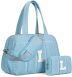 Duffle Bag, Weekender Bags for Girl，Initial Overnight Bag with Wet Pocket，Lightweight Dance Bags Personalized Gymnastics bag with Makeup Pouch-Birthday Gifts for 10 11 12 13 Year Old Girls