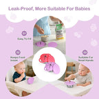 2 Pack Snack Cups for Toddlers Spill Proof - Detachable Stainless Steel Toddler Snack Cups with Silicone Lids & Handles - Dishwasher Safe Baby Snack Containers for Mess-Free Snacking (Red and Purple)