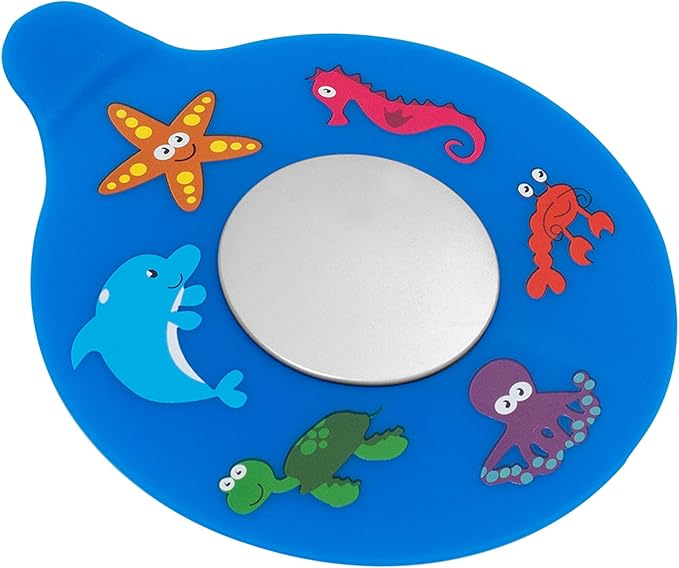 Bathtub Drain Stopper, Silicone Tub Stopper Plug, Universal Bath Drain Cover, Kids Tots Babies Gift (Blue Seahorse)